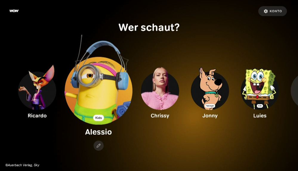Wow App, Profilseite