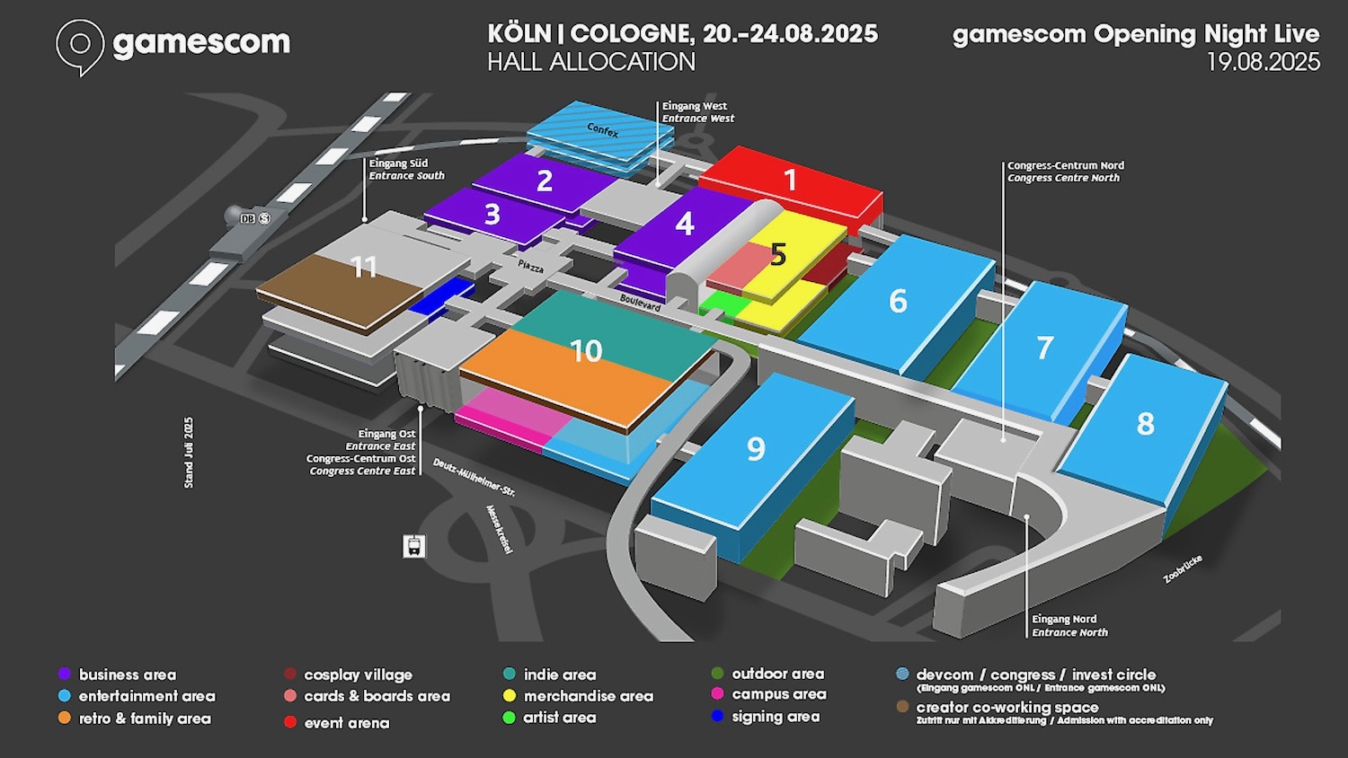 Gamescom Hallenübersicht