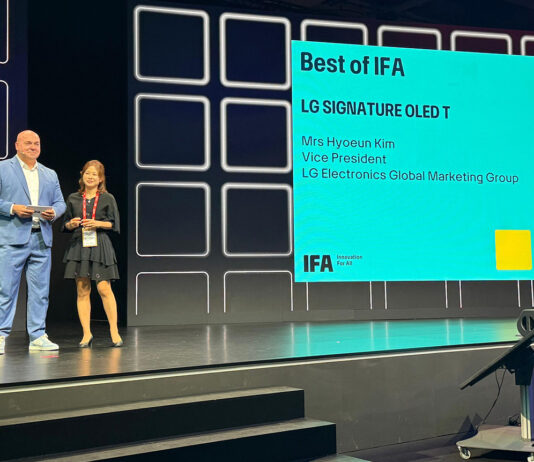 IFA 2025: Signature OLED T von LG ist „Best of IFA“.