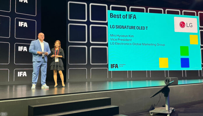 050925 IFA Award LG IFA 2025: Signature OLED T von LG ist „Best of IFA“.