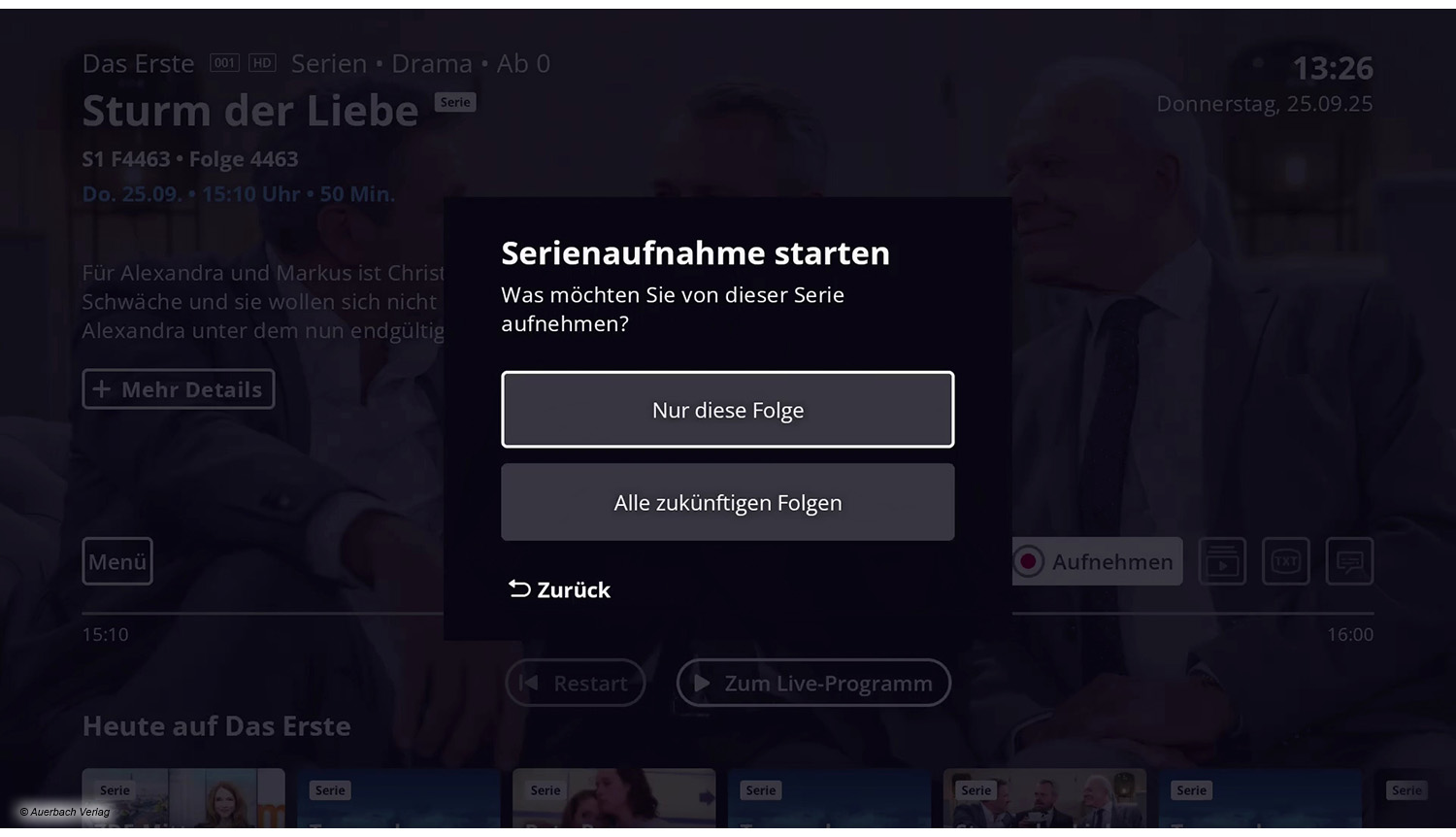 Waipu.TV Stick 2. Generation Serienaufnahme