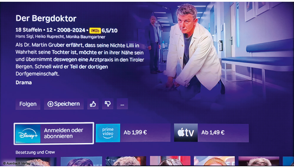 Die Suche arbeitet nicht optimal, gerade das Fehlen der ZDF-Mediathekeninhalte ist schmerzlich